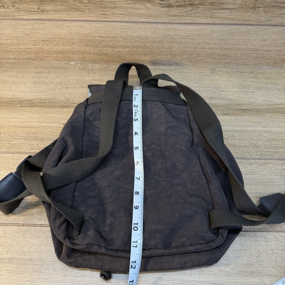 Kipling Mini Backpack Drawstring Textured Brown Nylon - Picture 12 of 12